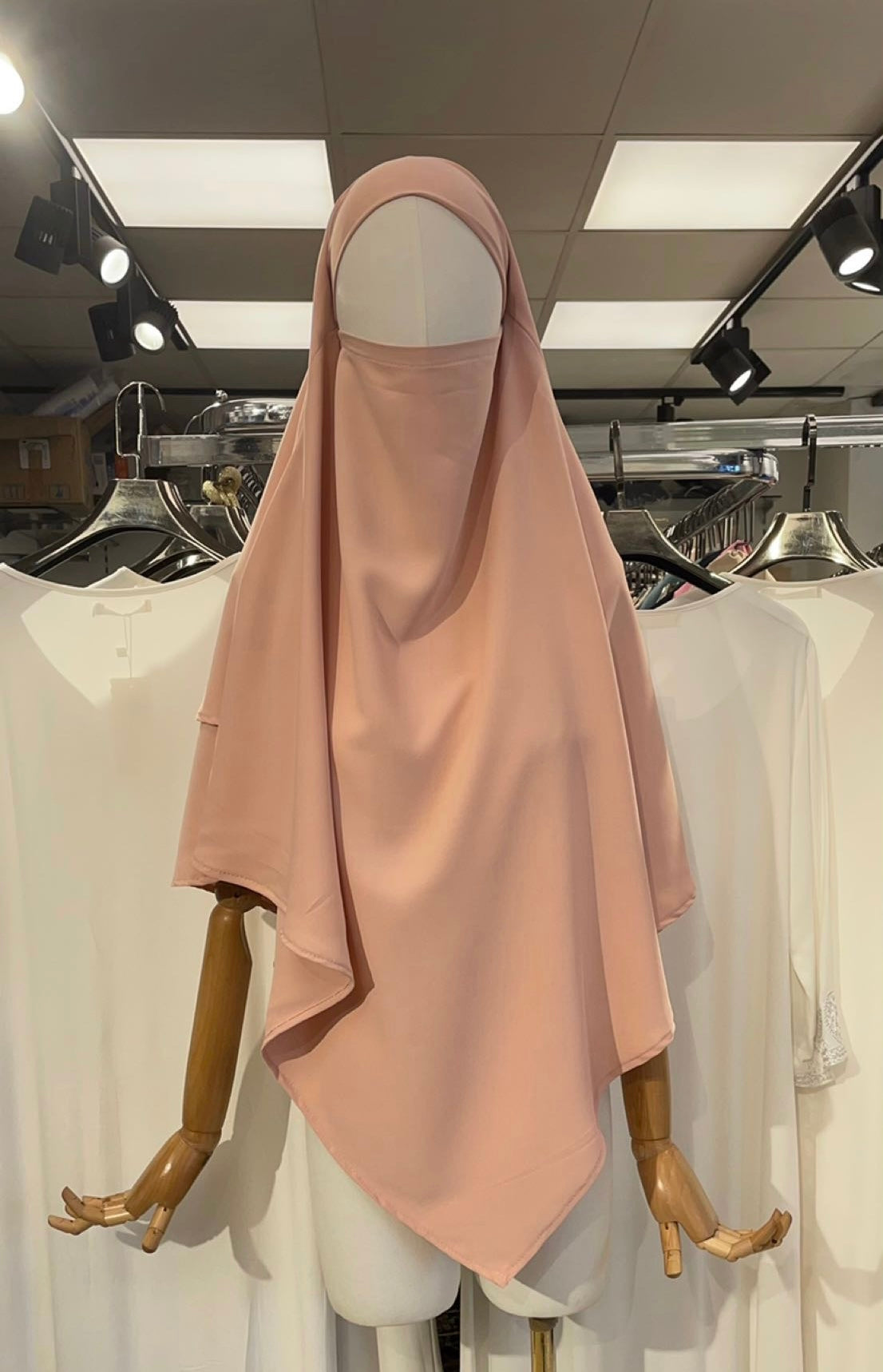 khimar 2 voiles rose