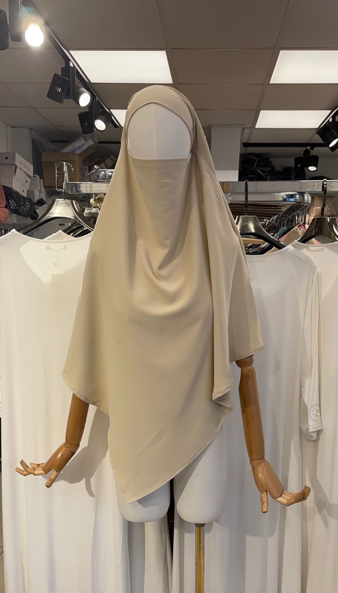 khimar 2 voiles beige